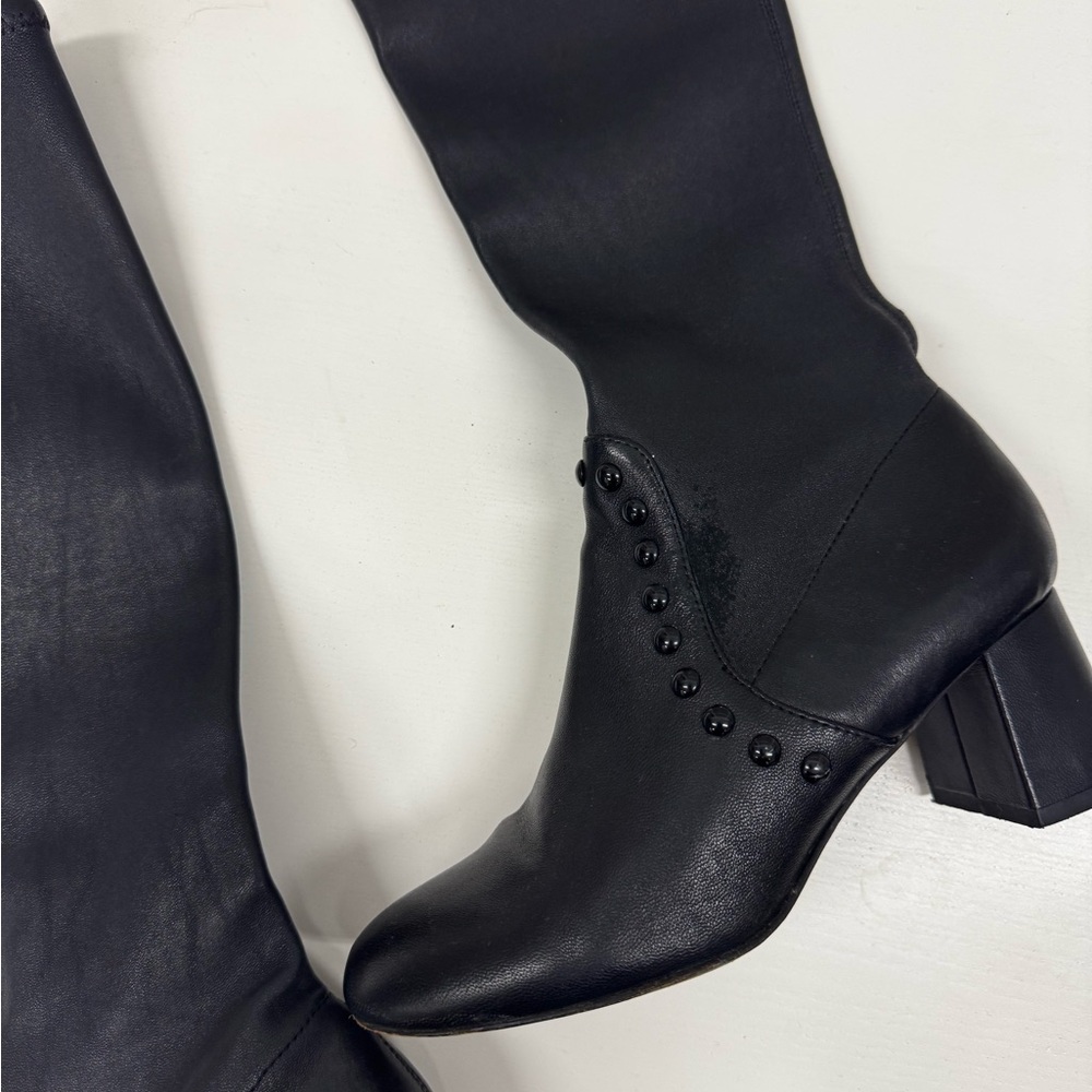 Coach Britney Pull on Boots, Black Leather Boots, Size 6, Button Details - Picture 6 of 11